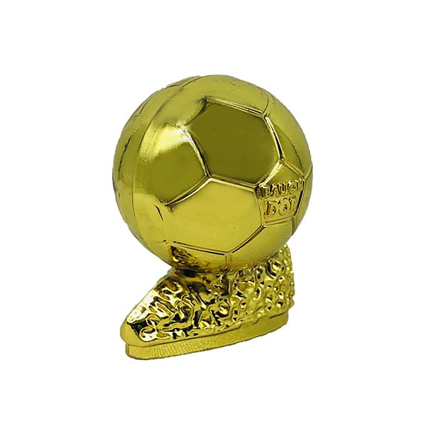 ballon-dor مجسمه فلزی توپ طلا Ballon d'or ساکروی 4 سانت - تصویر 1